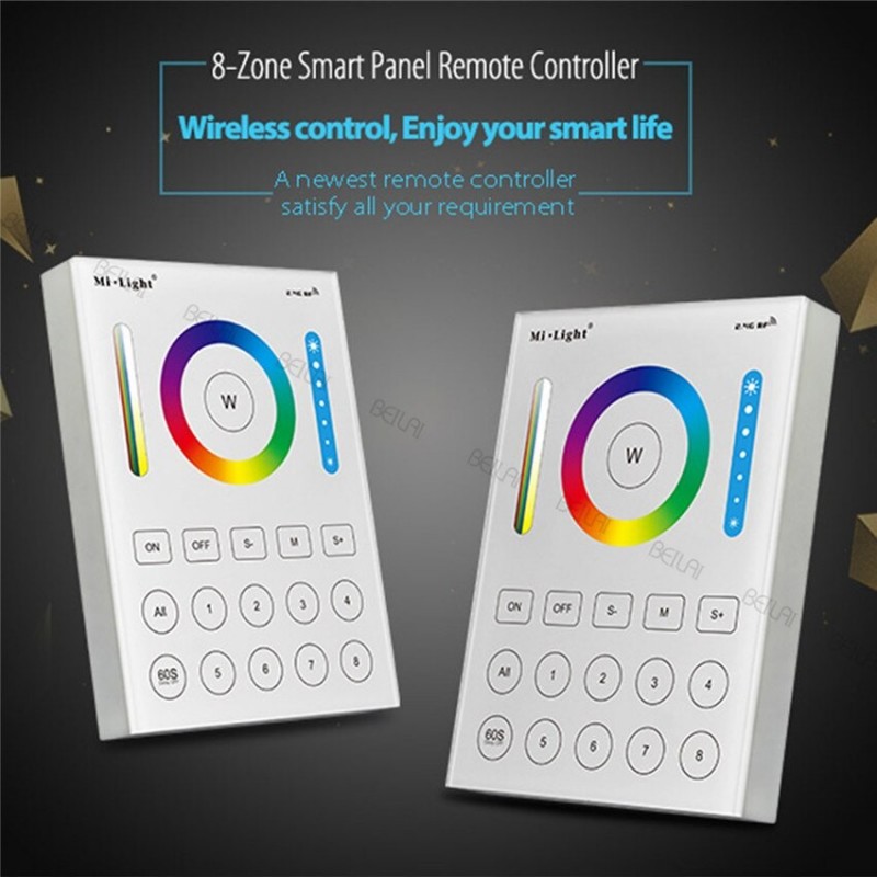 Mi Light 2 4G Wireless 8 Zone RF Dimmer Remote B8 Touch Panel Wall