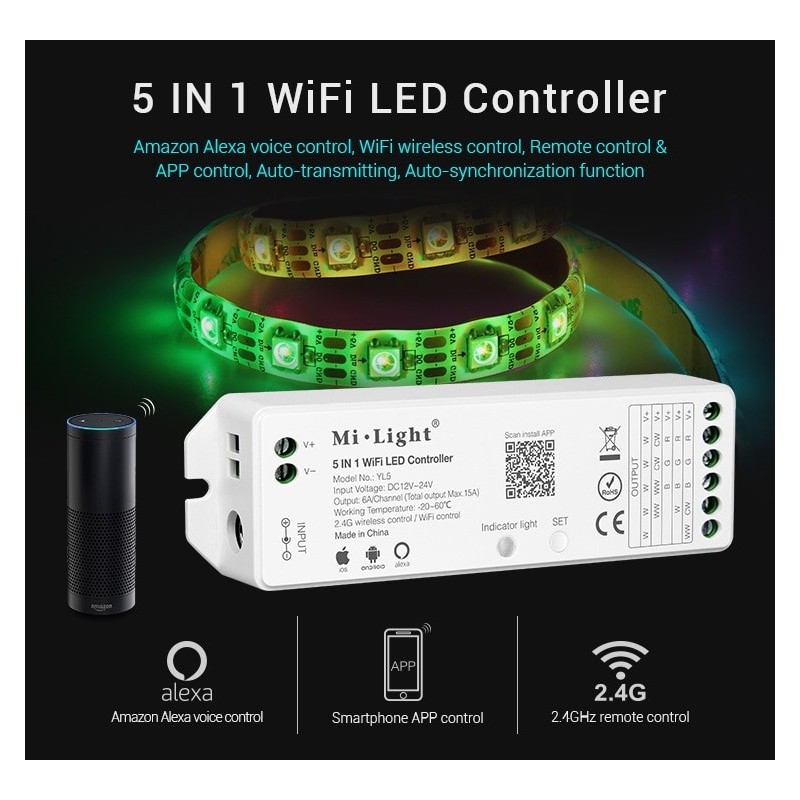 Milight YL5 5 in 1 LED WIFI Controller For RGB RGBW RGB CCT