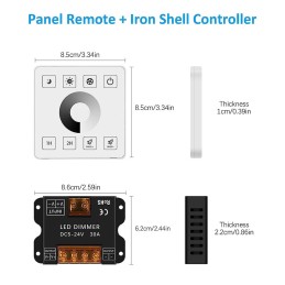 DC12-24V 86 Touch Iron Shell 30A High-Power Wireless Wiring Free Single Channel LED Controller