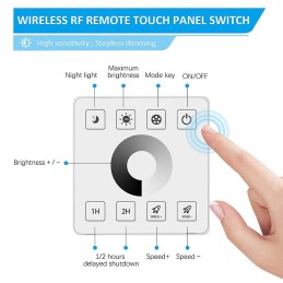 DC12-24V 86 Touch Iron Shell 30A High-Power Wireless Wiring Free Single Channel LED Controller