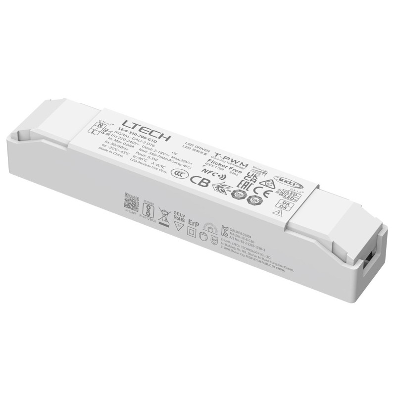 SE-6-350-700-G1D 6W 350-700mA CC DALI-2 Driver Ltech